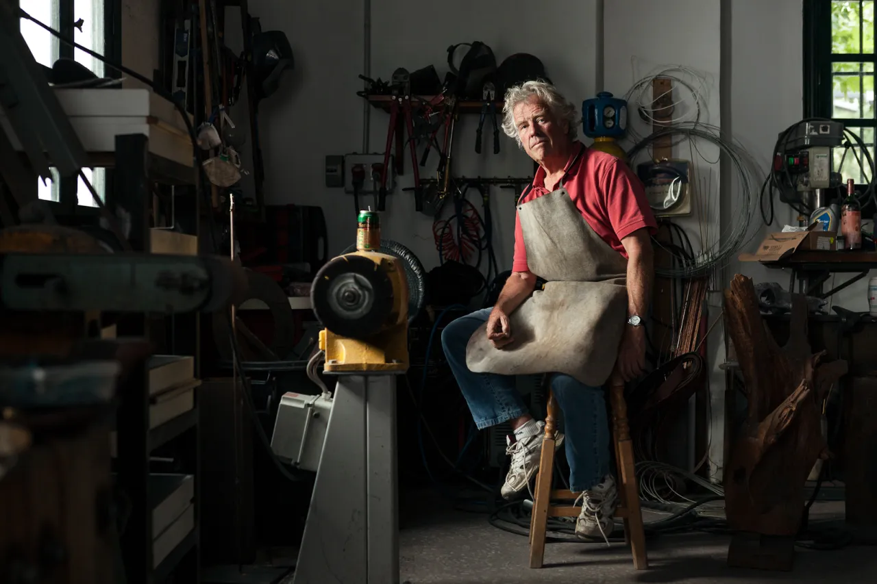 David is a sculptor who works in his home in the mountains. He moved to Spain 46 years ago after learning to speak Spanish on a long motorcycle trip through South America.