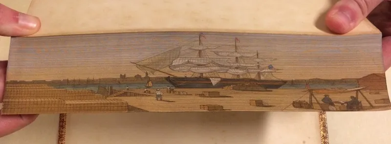 A ship painted in Lectures on Modern History (1843) | Photo courtesy of [The Swem Library](https://libraries.wm.edu/research/special-collections/books-periodicals/ralph-h-wark-collection)