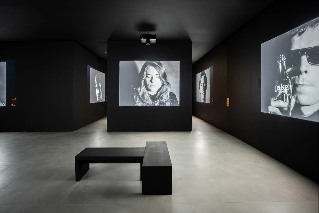 Installation Photo © Arts AlUla / © The Andy Warhol Museum, Pittsburgh, PA, a museum of Carnegie Institute. All rights reserved. Film still courtesy The Andy Warho Museum