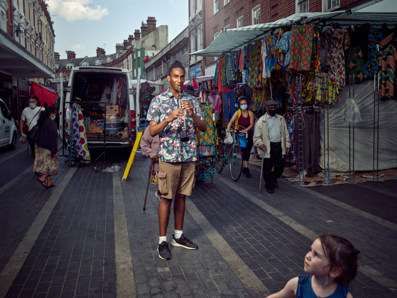 Mebrakh Houghton-Johnson - Clarinet / Oboe, Brixton Market, Electric Avenue © Michael Wharley