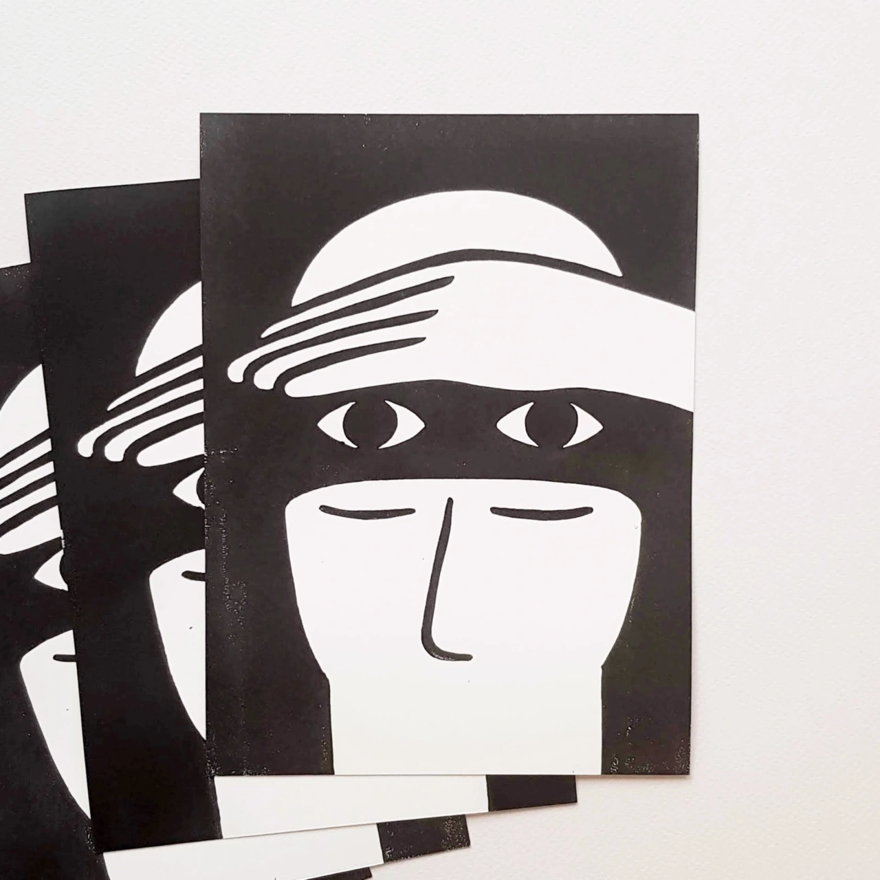 A l’Ombre, Linocut Print © David Vanadia