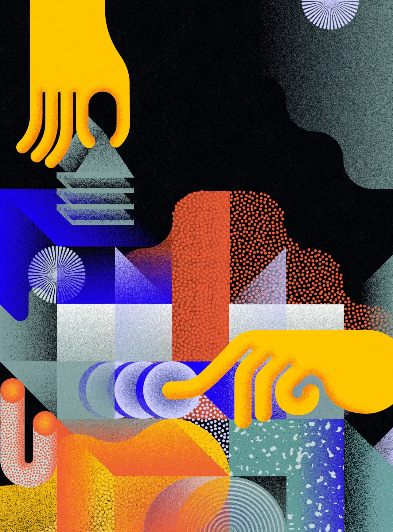 Magazine Makers for Wired: "This illustration is for the article 'When Government Fails, Makers Come to the Rescue' by Clive Thompson about a network of tinkerers who come in handy when lives are on the line during corona times."