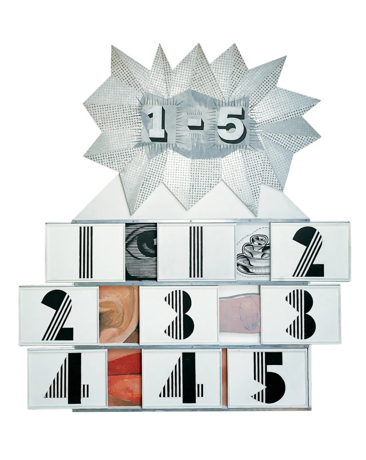DACS 2018 Joe Tilson, 1 - 5 T he Senses, 1963, mixed media, Pallant House Gallery (Wils on Loan, 2006) © Joe Tilson
