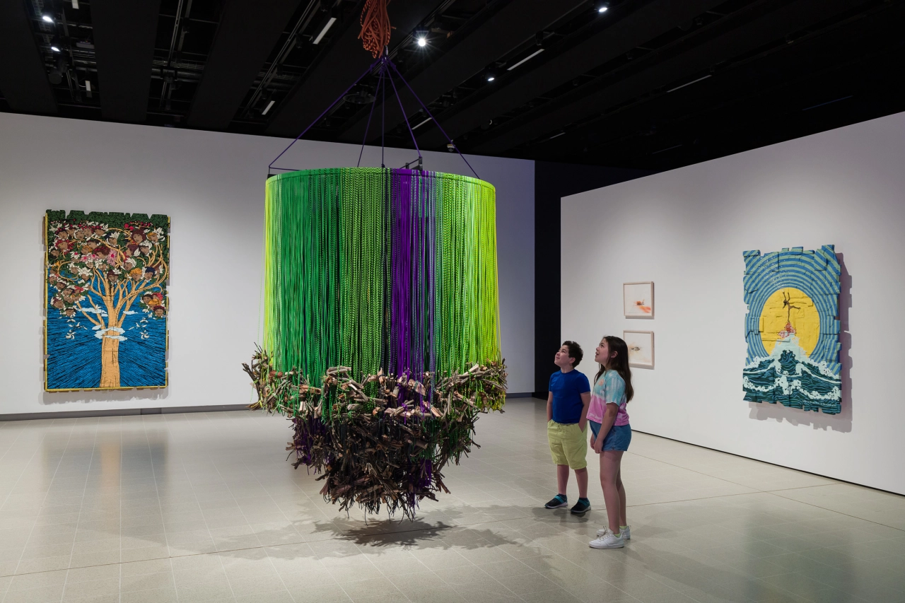 Installation view of Andrea Bowers, Dear Earth – Art and Hope in a Time of Crisis. Photo: Mark Blower. Courtesy the Hayward Gallery