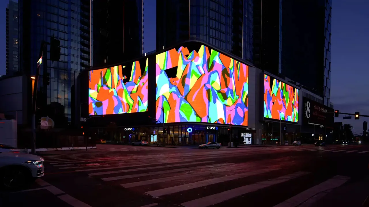 Outdoor animation project at Circa LA.