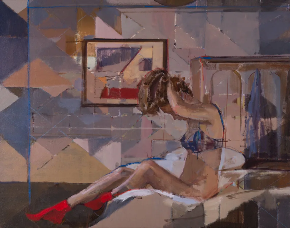 Tying, Oil on Canvas, 22"X28" © Hiroshi Sato