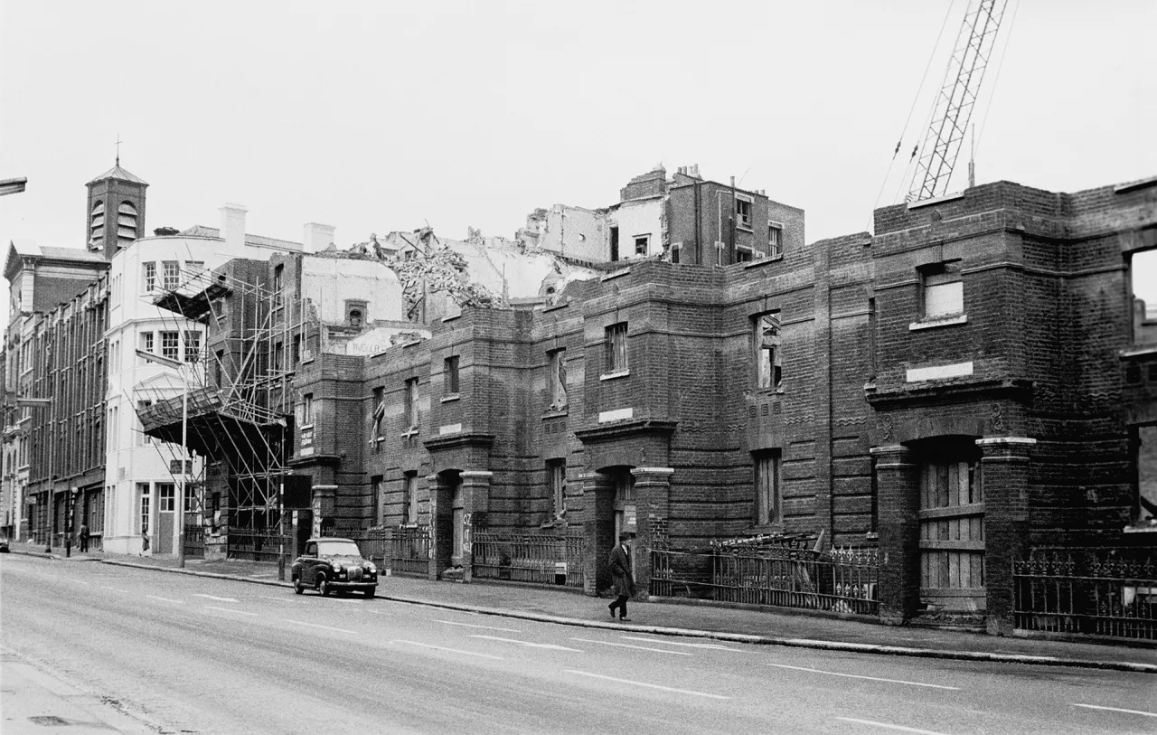 Victorian homes demolished. Clerkenwell Road - 1970s