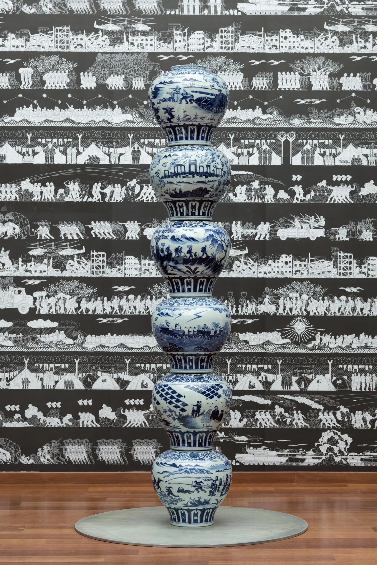 Vases with Refugee Motif as a Pillar (2017)