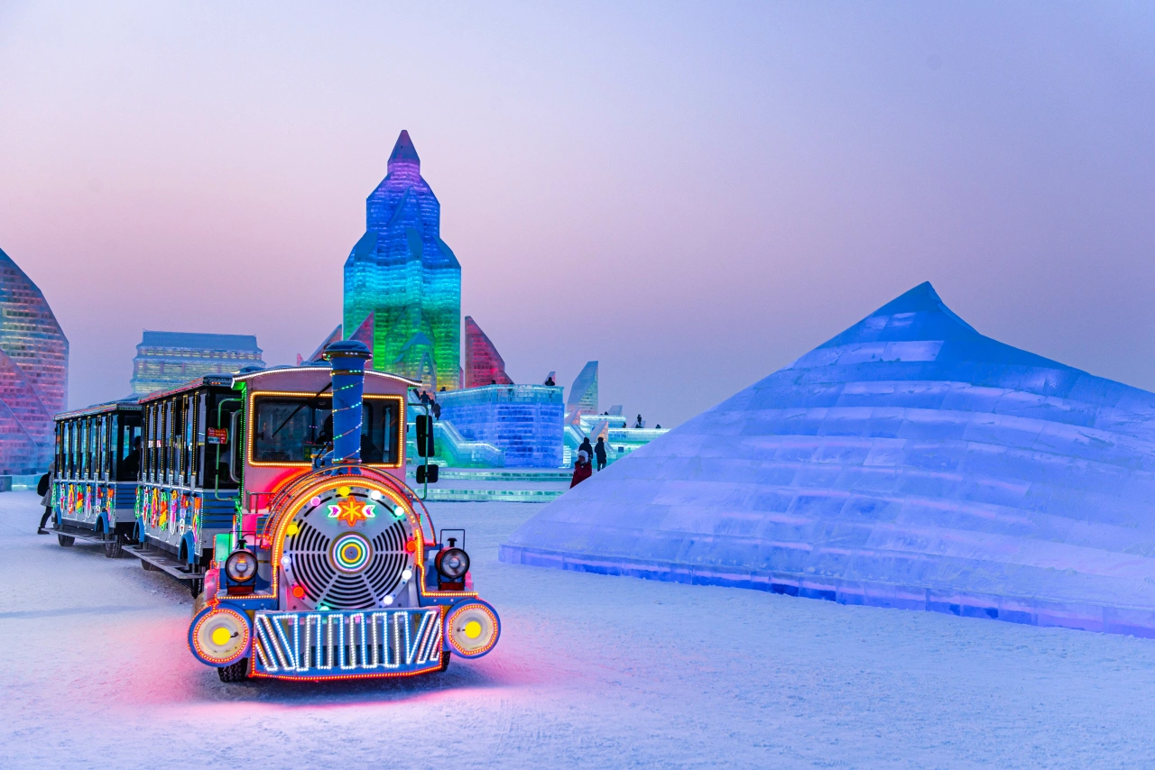 Harbin International Ice and Snow Sculpture Festival, 2020. Image licensed via Adobe Stock. Photo credit: kikujungboy