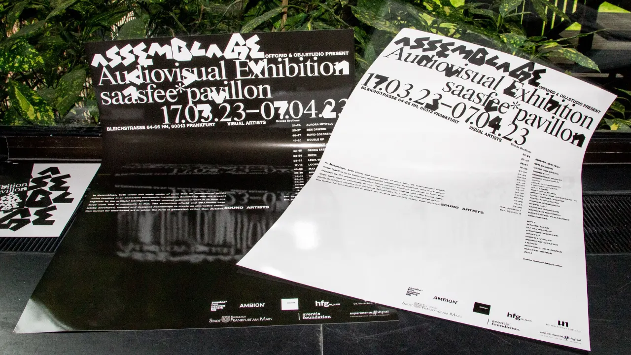 Assemblage: Posters for Assemblage, a audiovisual festival held in the saasfee*pavillon in Frankfurt