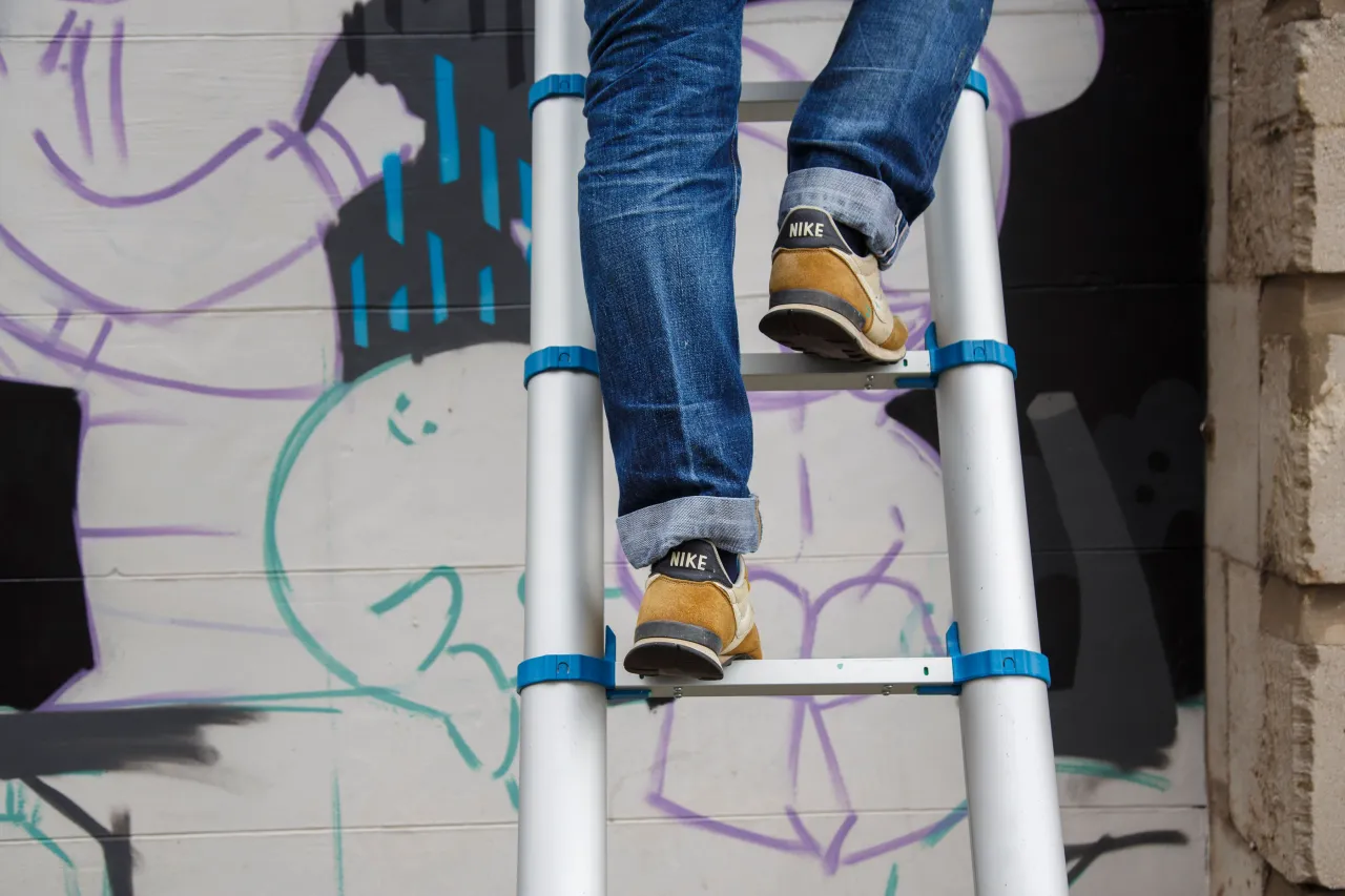 Work by Hammo at Ellis Brigham Mountain Sports, Castlefield. Photograph by David Oates