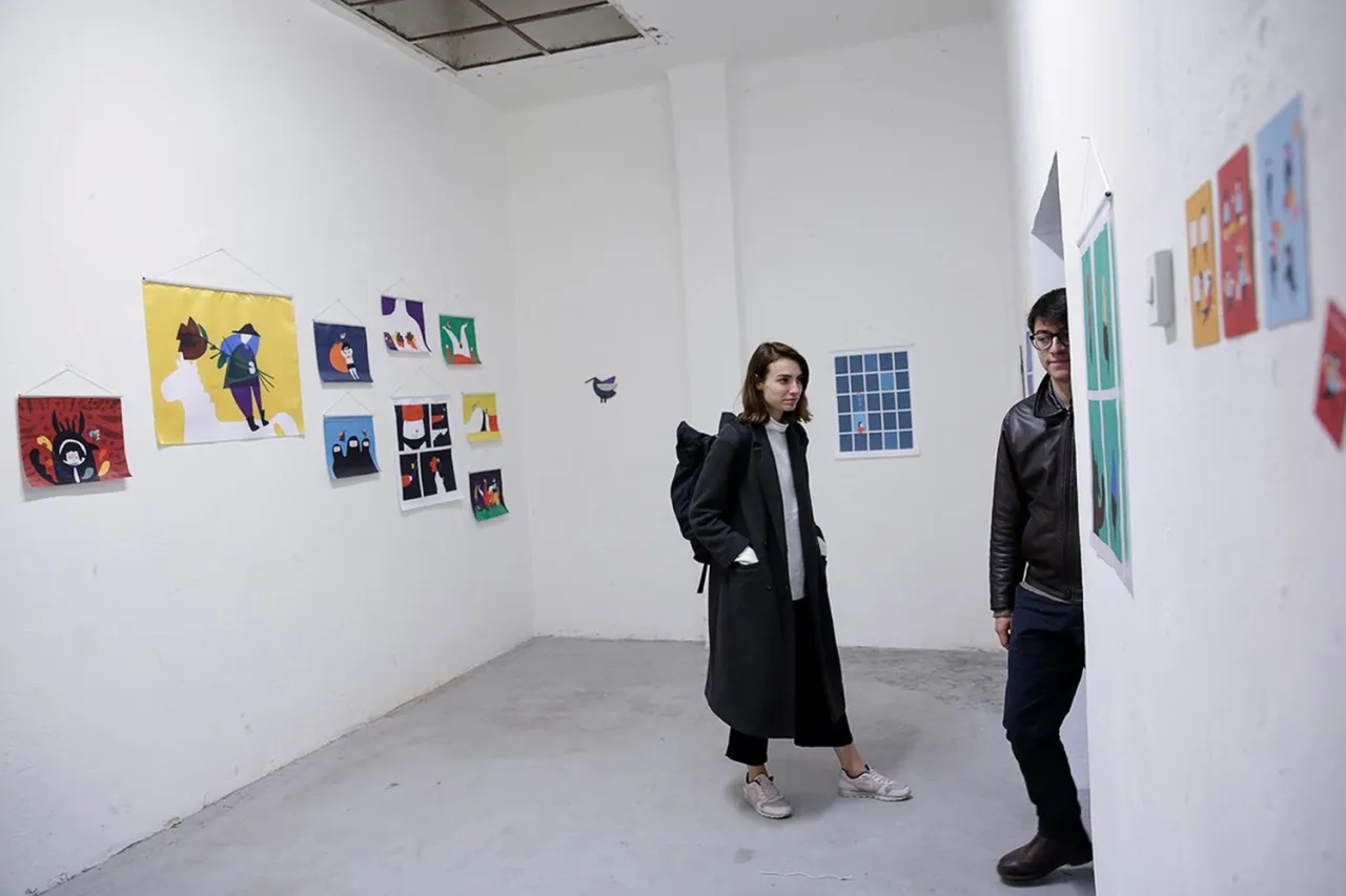 Garip's work shown in an exhibition