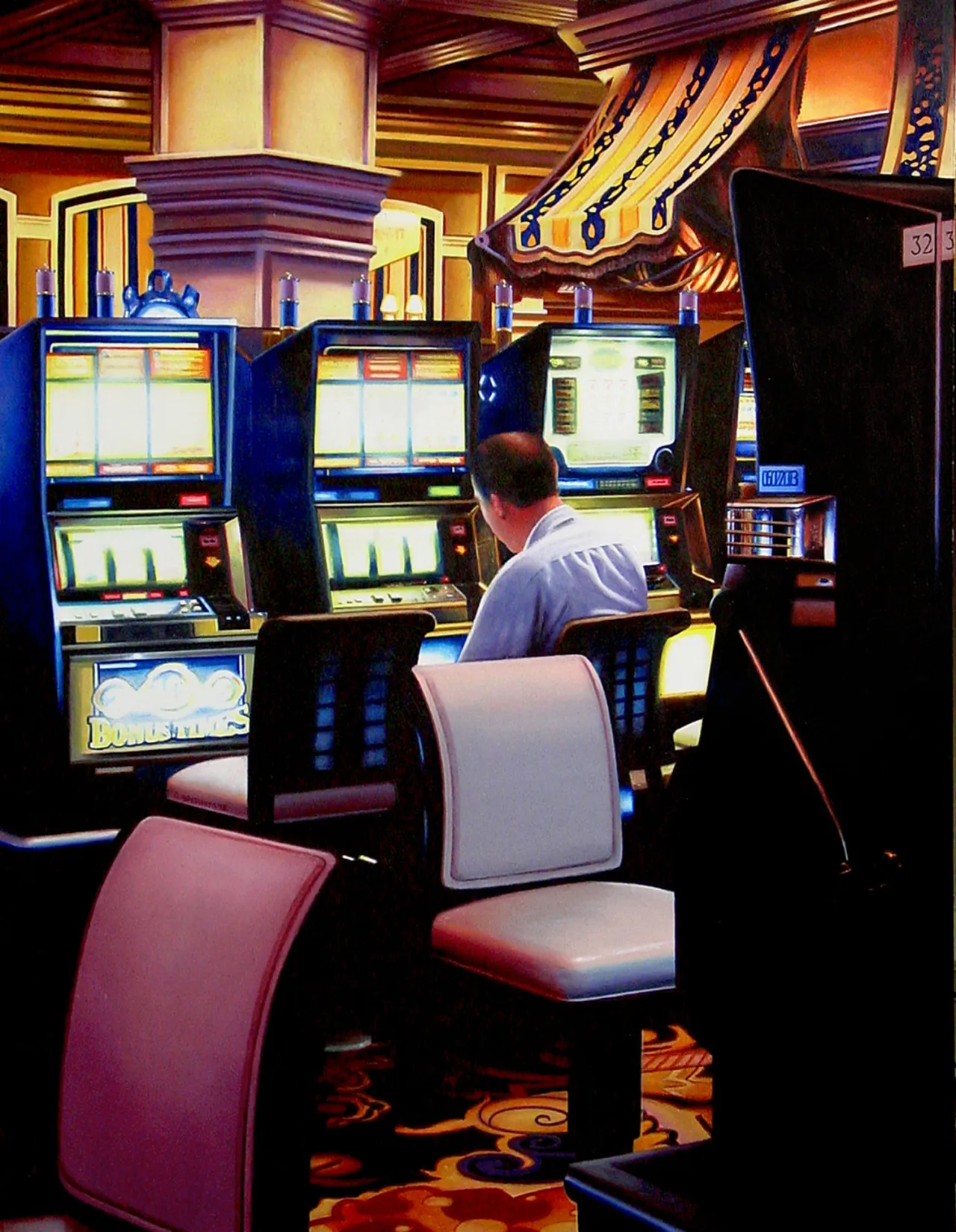 Slot Machines G. Boersma acrylic on masonite 35 1/2" or 27 2/3" or 90 x 70 cm 2016
