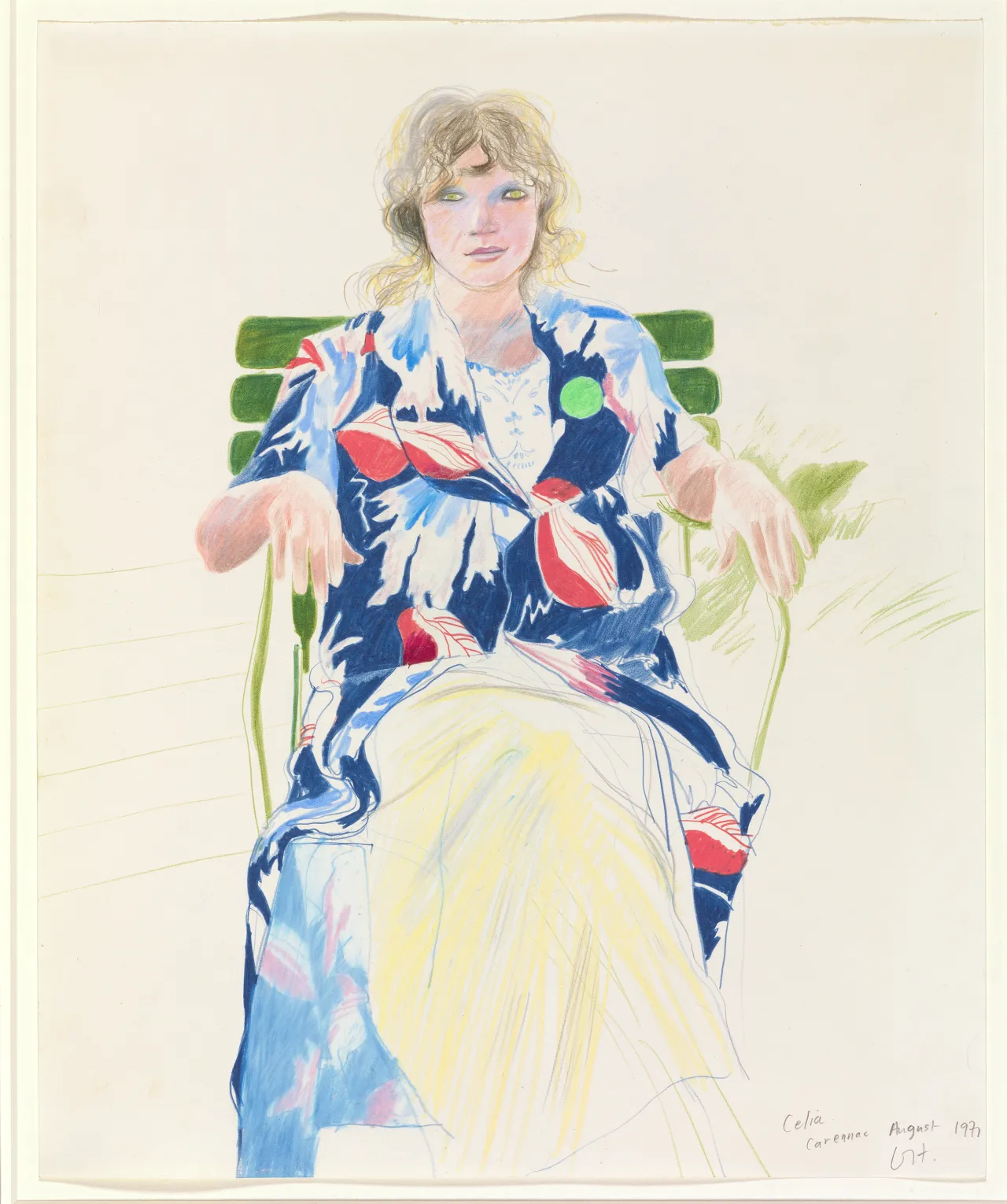 David Hockney Celia, Carennac, August 1971, coloured pencil on paper 17 x 14" © David Hockney Photo Credit: Richard Schmidt Collection The David Hockney Foundation