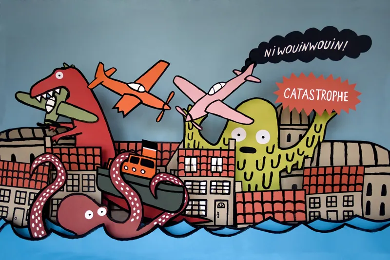 Album cover and T-shirt for Niwouinwouin's album: Catastrophe
