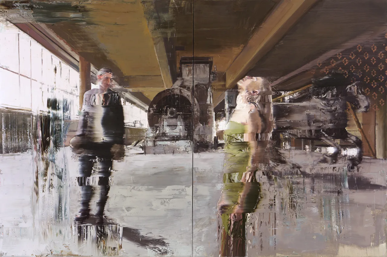Sleepwalker II, Diptych, 2018, Oil on canvas, 200 x 300 cm, Opera Gallery