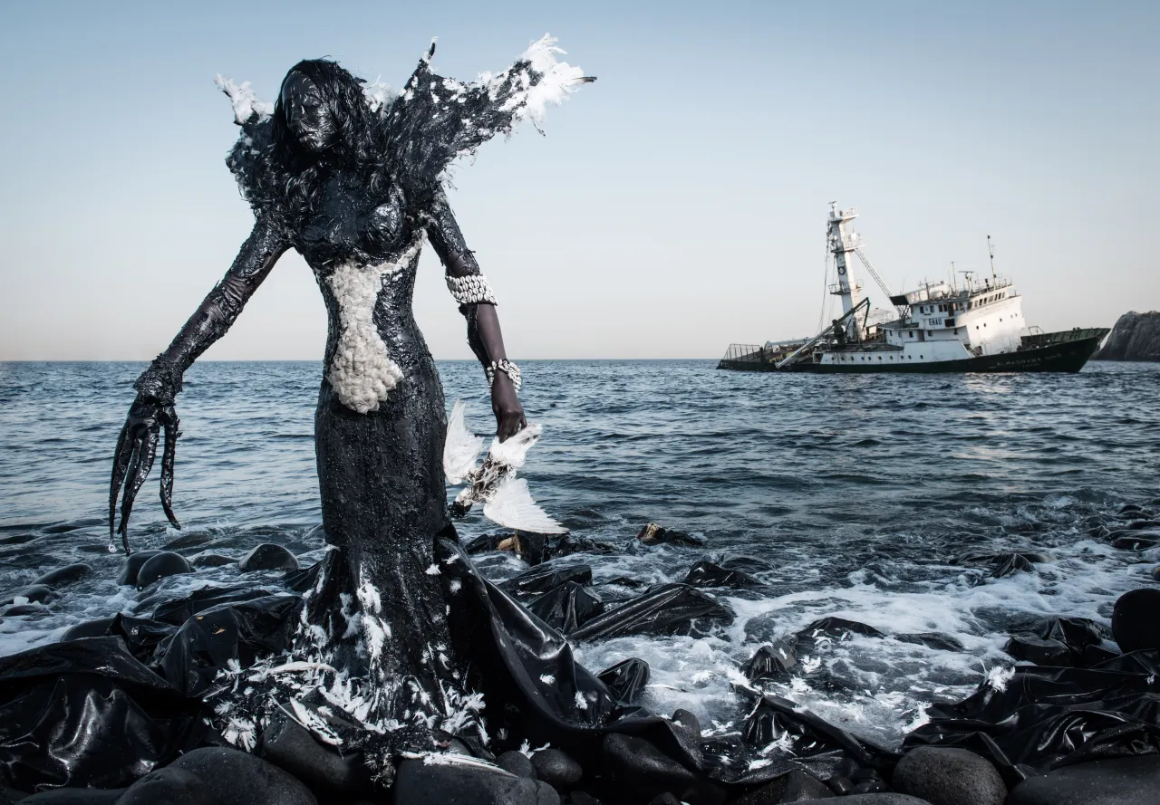 Fabrice Monteiro, Untitled #2, 2013, Baryta print, 100 x 150 cm (391⁄4 x 59 in). Picture credit: Courtesy Mariane Ibrahim Gallery