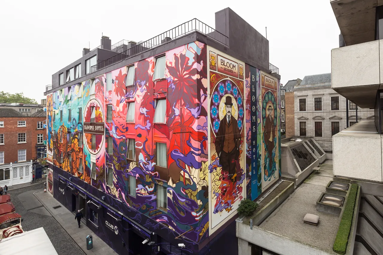Blooms Hotel with street art by James Earley | Image credit: [Eoin Holland](http://www.eoinholland.com/)
