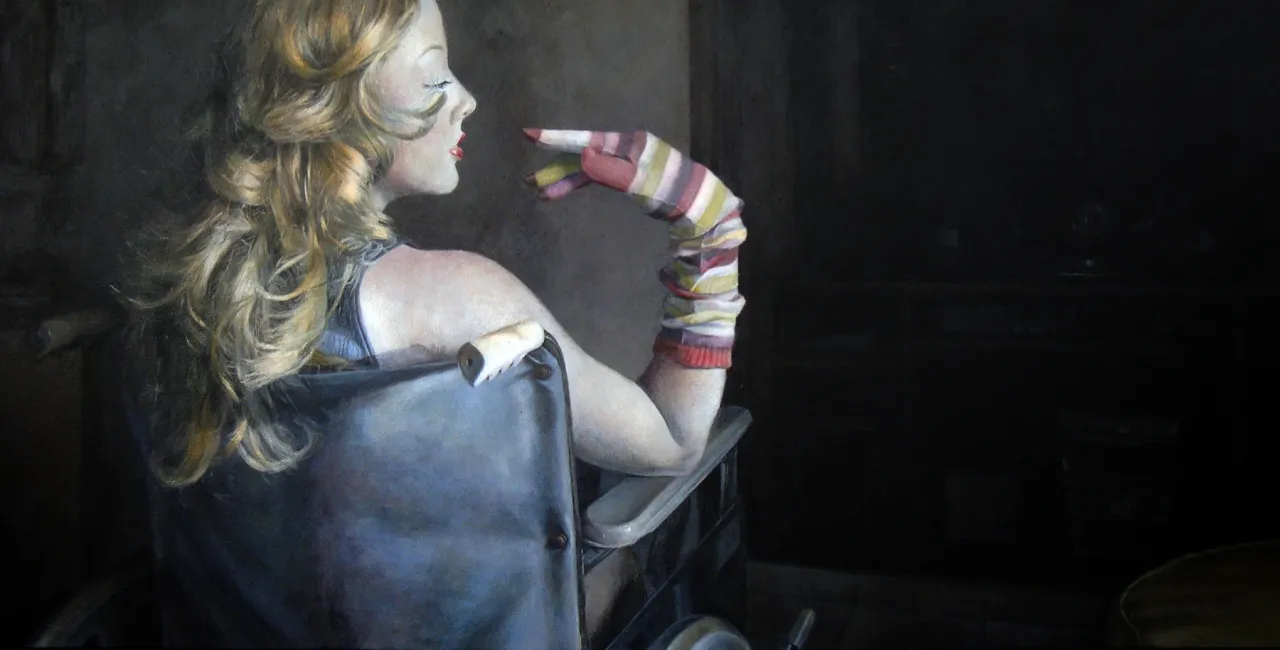 Paula Saneaux - Yes it is No its not - Acrylic on canvas - 24x48 in - 2009