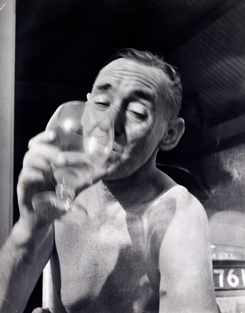 John Deakin in characteristic pose, 1960s, photographed by Daniel Farson