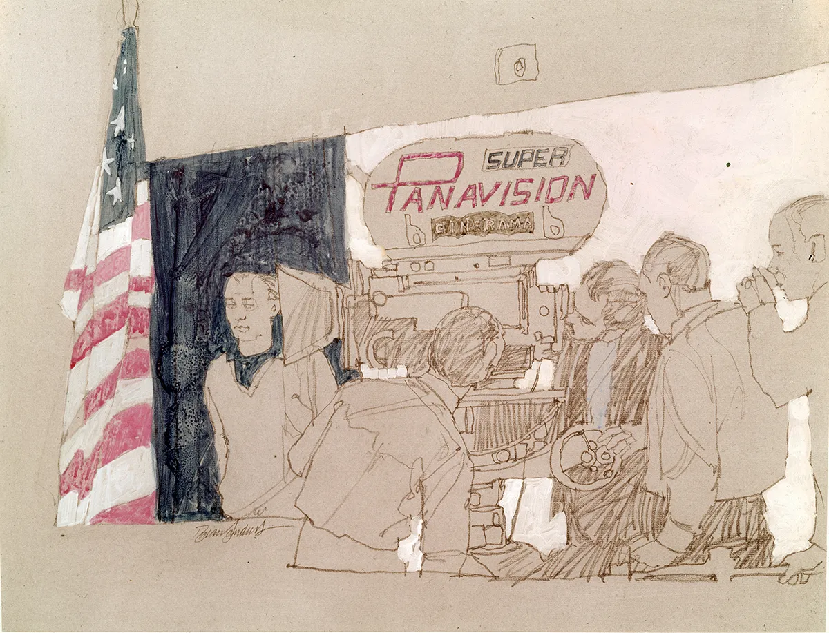 Kubrick looking through panavision, 2001: A Space Odyssey
