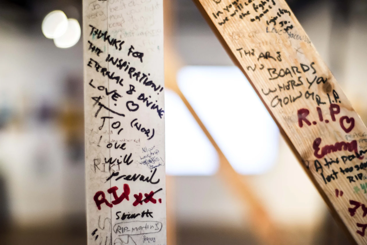 Jo Cox Memorial Wall, 2016 (detail). More in Common - in memory of Jo Cox exhibition at People's History Museum