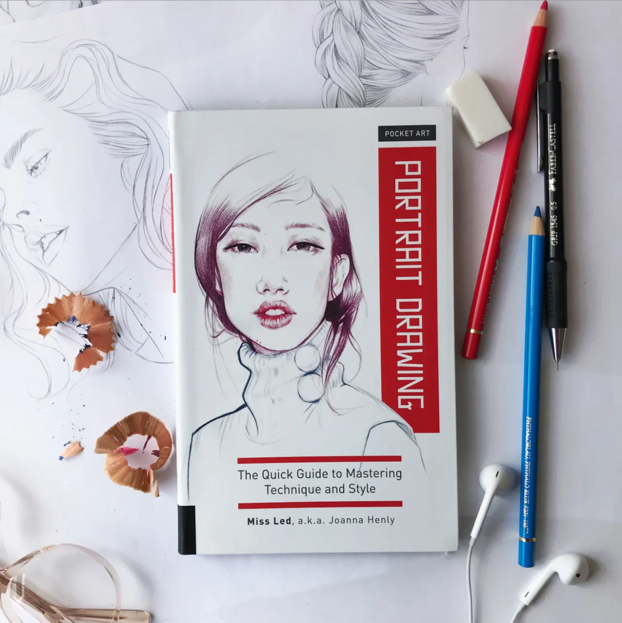 Portrait Drawing, creative direction, illustration and educational art work Miss Led