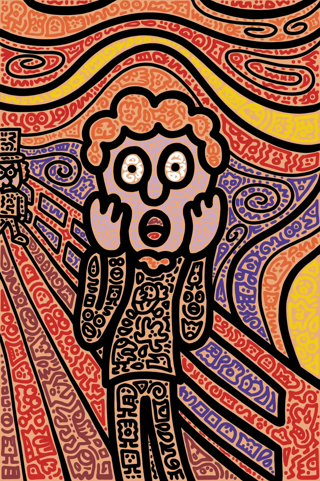Mr Doodle, Mr Doodle Screaming, 2019. All images courtesy of Mr Doodle and Sotheby's