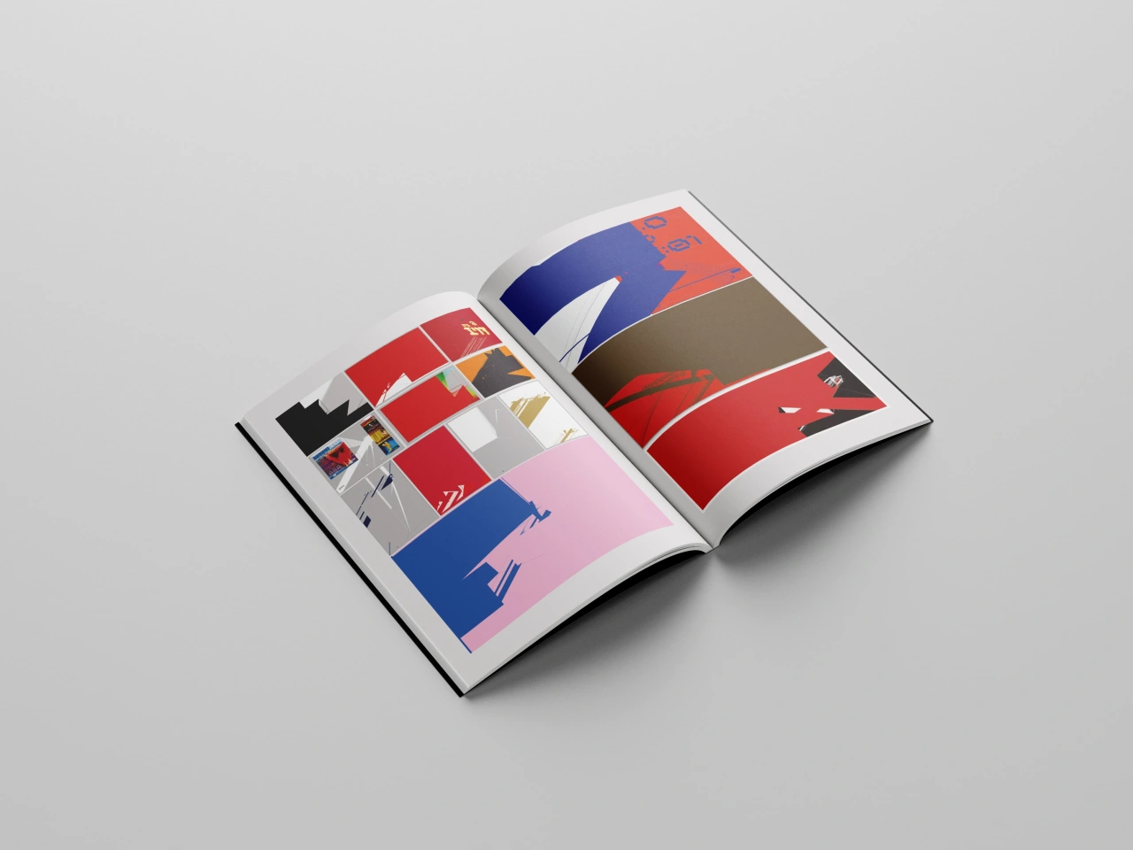 Open pages of Drawing on the Future Vol. 2 showing colourful abstract photography and typography from Perth's underground rave scene designs