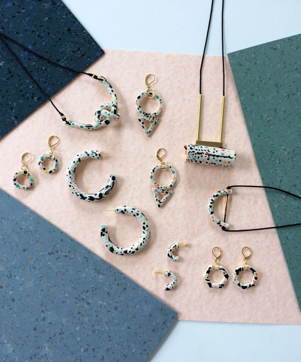 Speckled collection by [Aliyah Hussain](https://shop.ahussainjewellery.co.uk/product/speckled-loop-necklace-peony). Prices start from £25