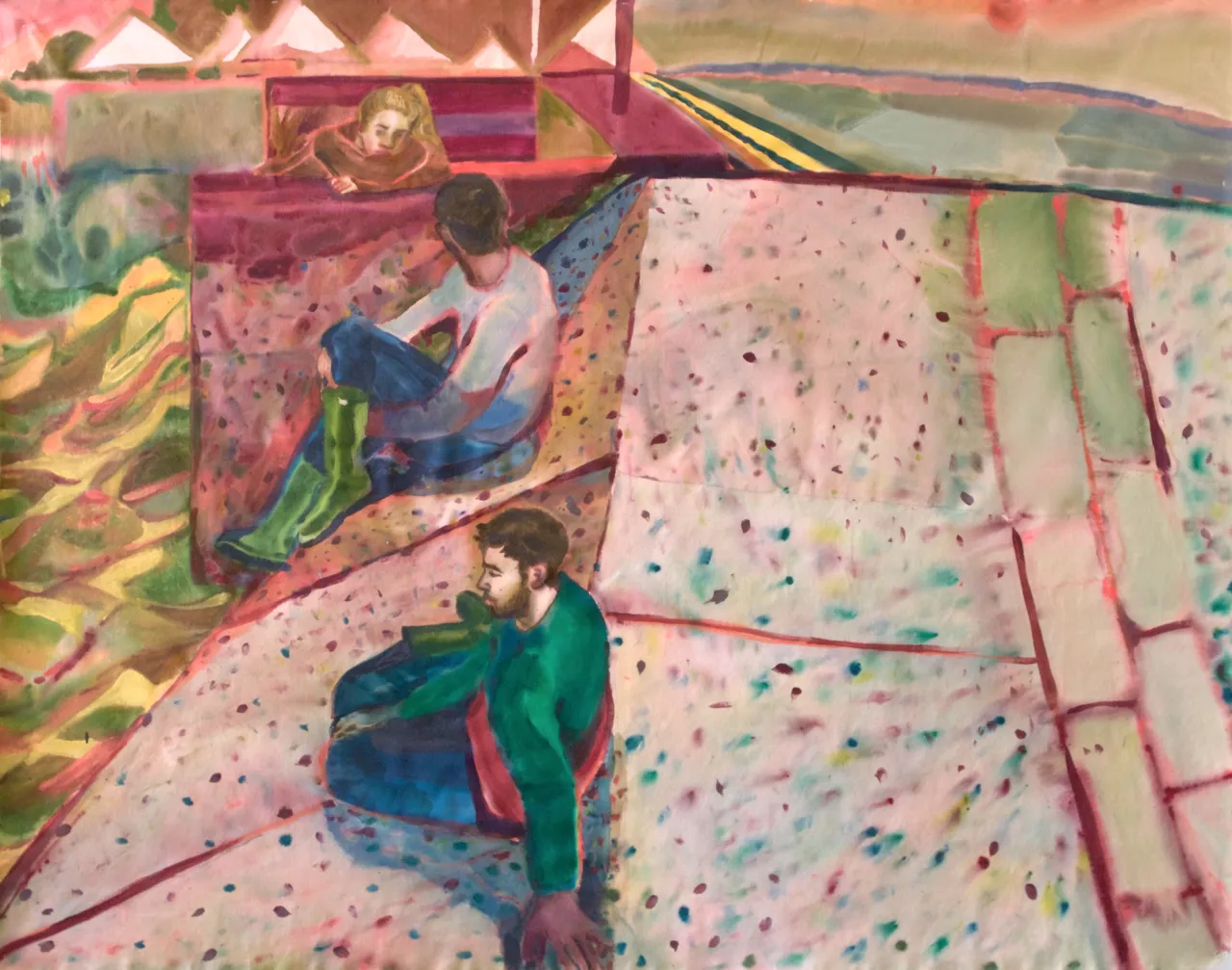 Concrete Shadows, 2019, Acrylic on canvas, 180 x 225 cm.