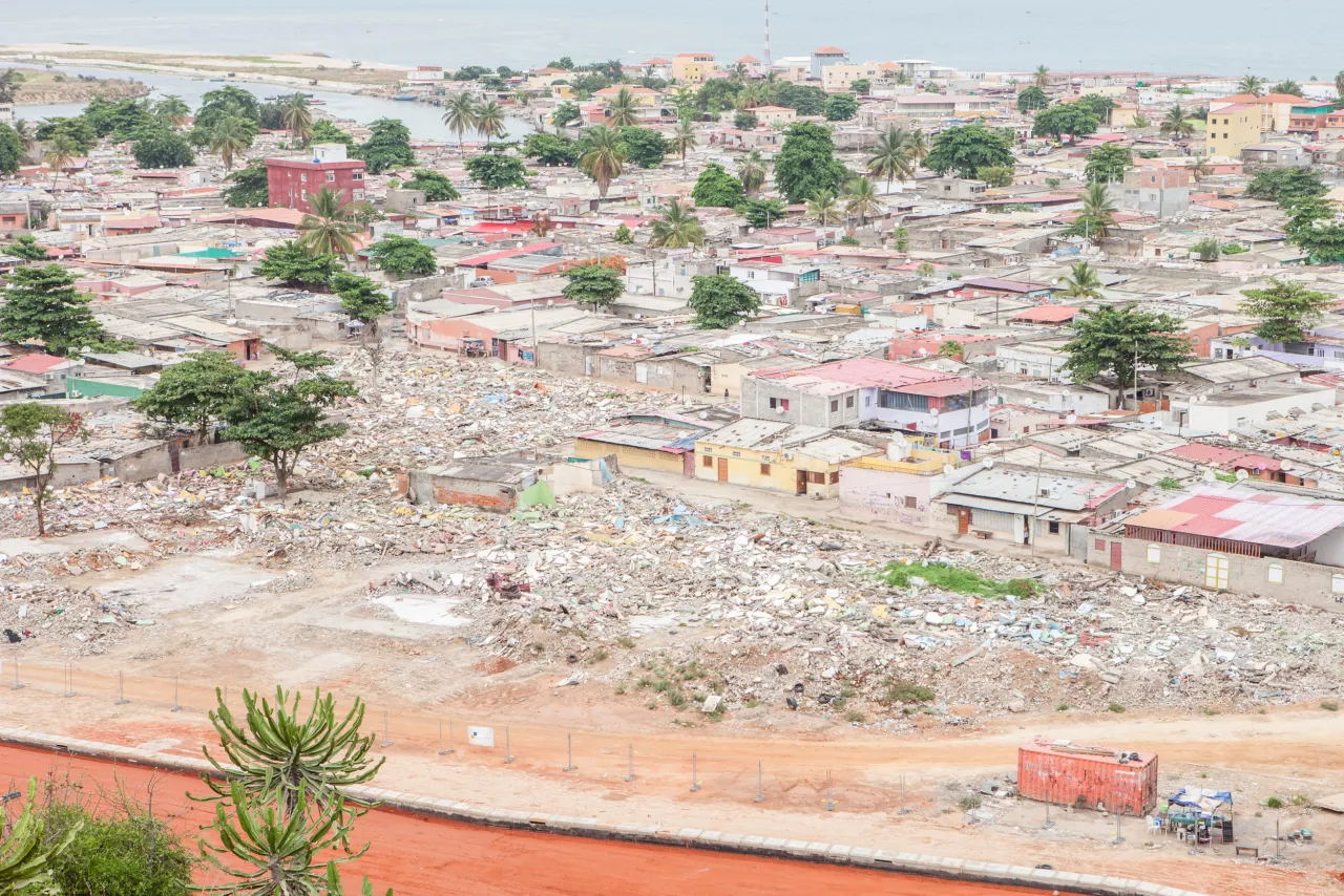 One of the numerous “musseques”, the quarters of misery that are being demolished to build new skyscrapers