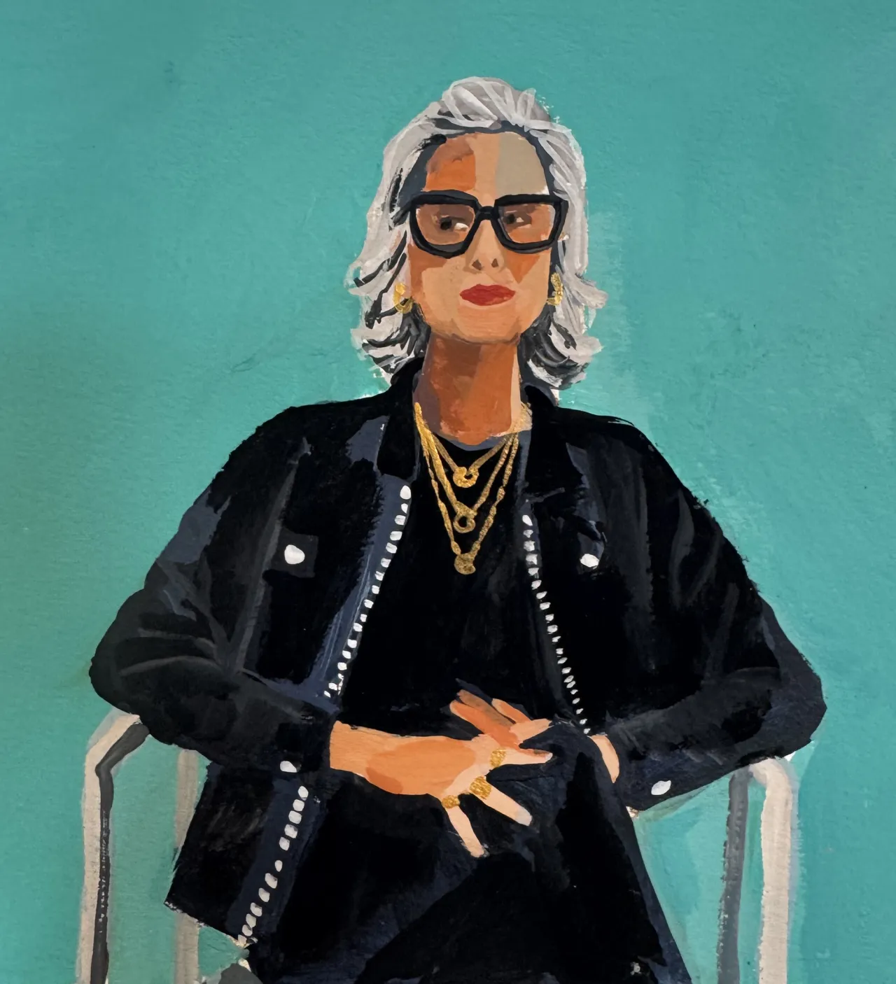Hockney-inspired self-portrait © Gayle Kabaker