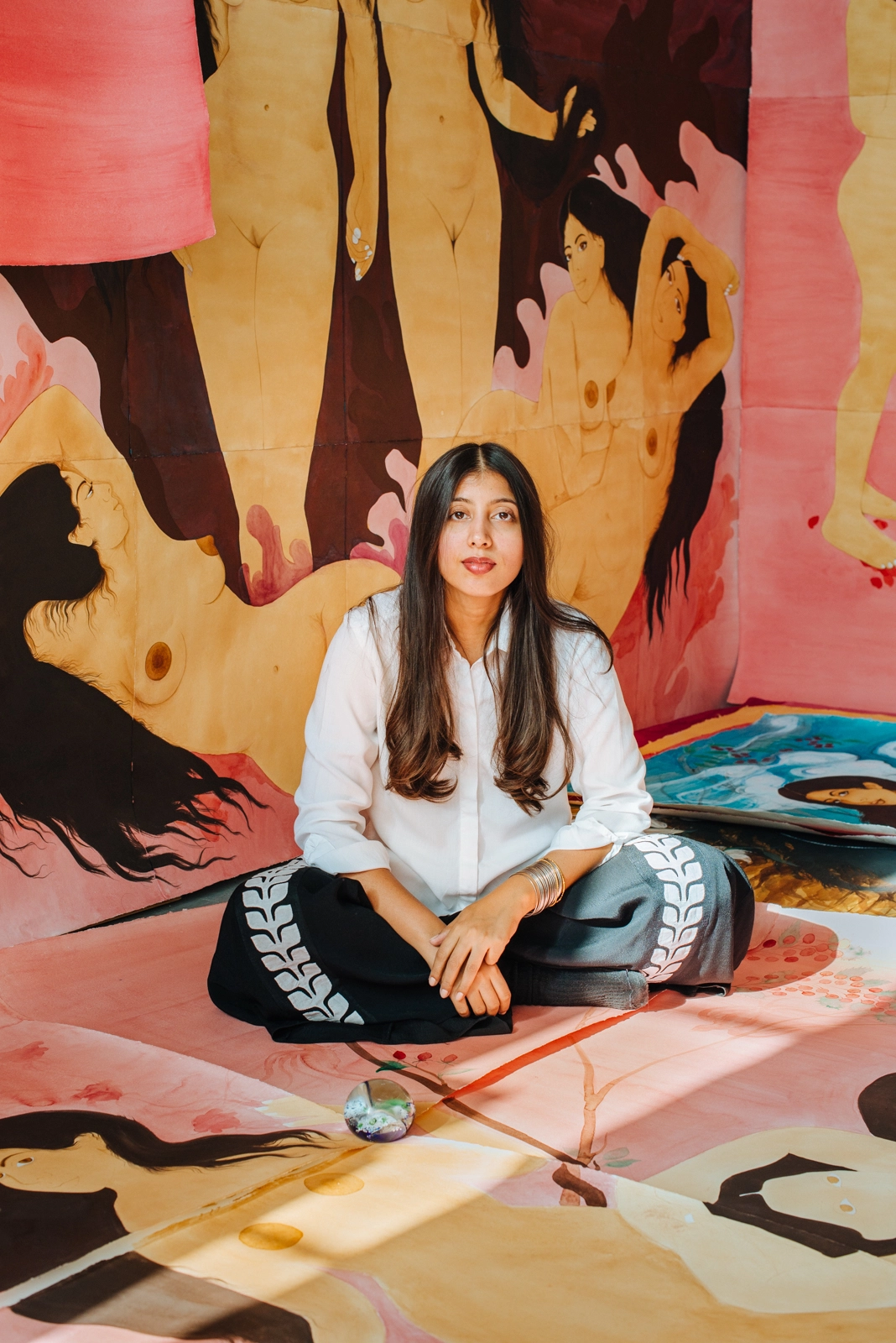 Hiba Schahbaz, one of the artists featured in the show. Photography by Charlie Rubin
