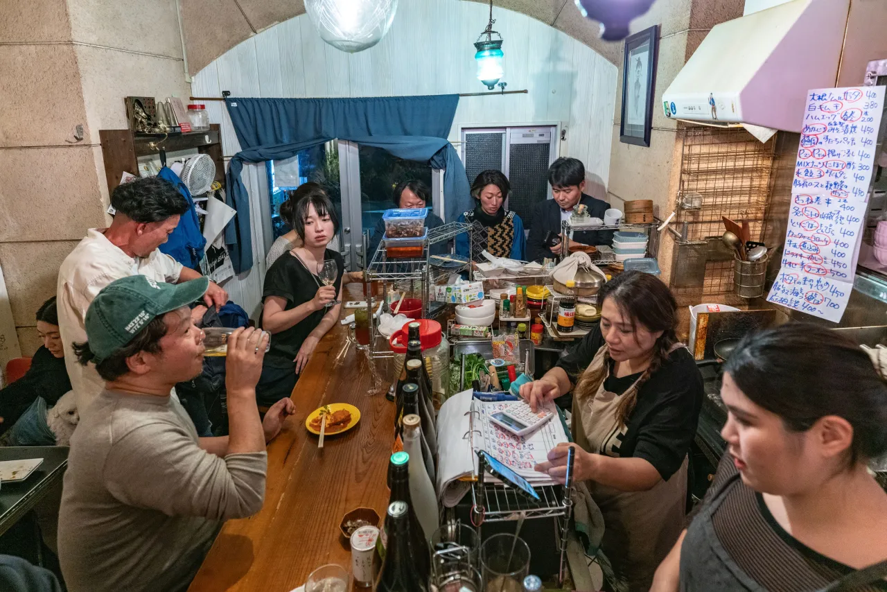 Shino Hazuki and daughter Nanoka run a so called home restaurant ( Genkan Shokudo ). The place seats no more than 10 guests. Musashino City, Tokyo