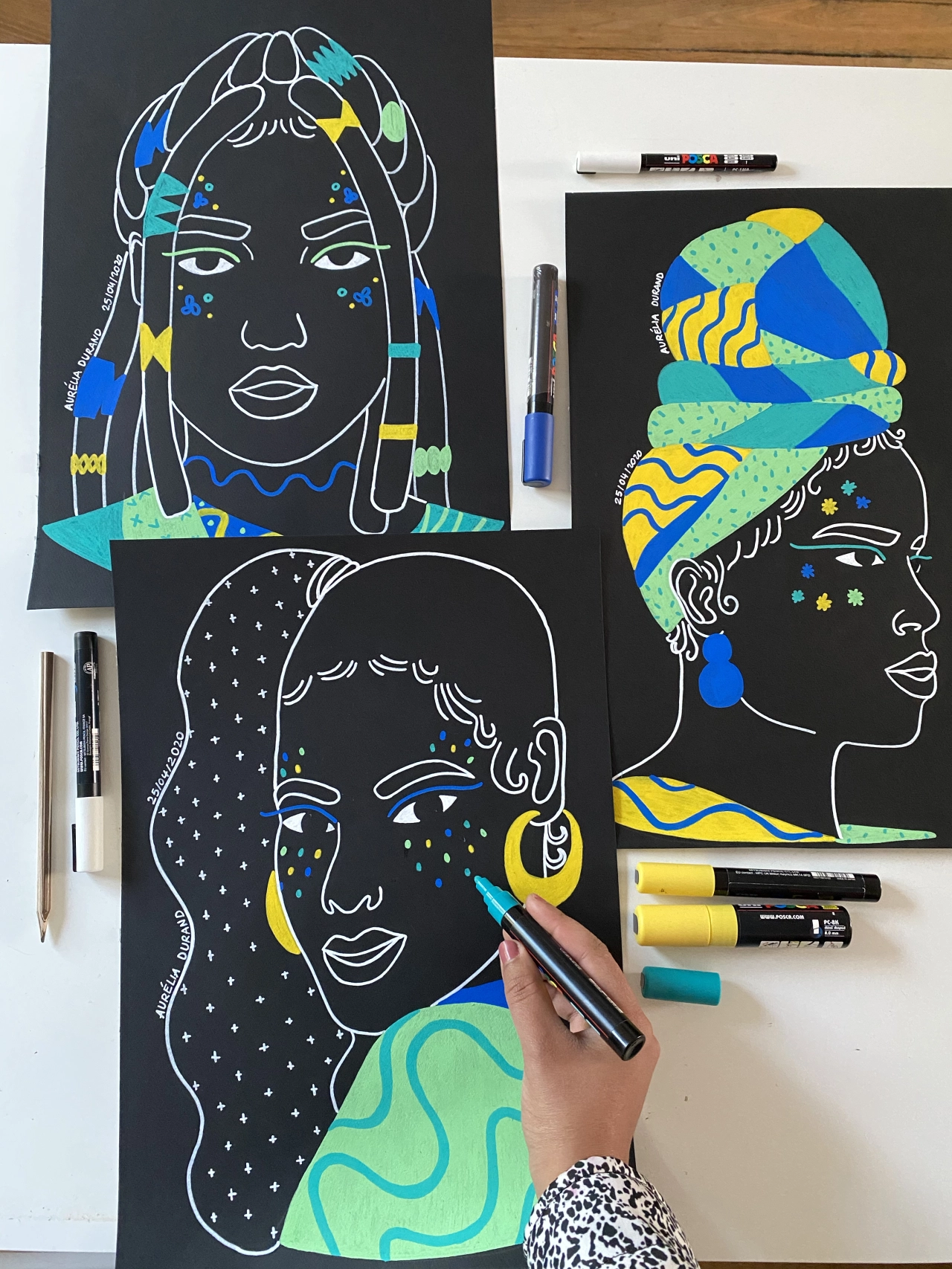 From a new series of small canvas artworks to raise money for the NGO Malala Fund © Aurélia Durand
