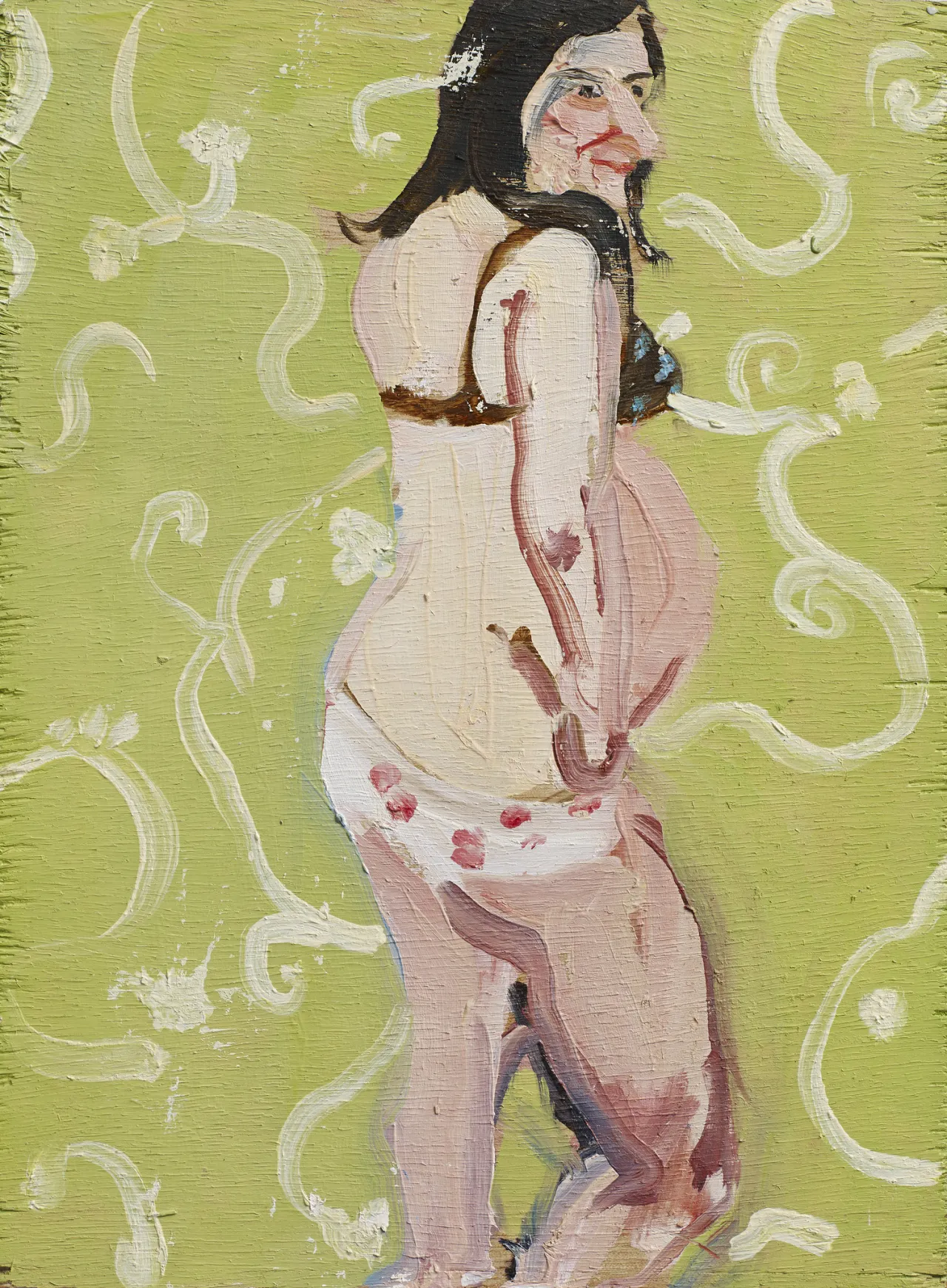 Self-Portrait Pregnant (2), 2004 Oil on board 29.2 x 21.8 x 1.2 cm 11 1/2 x 8 5/8 x 1/2 in © Chantal Joffe Courtesy the artist and Victoria Miro, London / Venice
