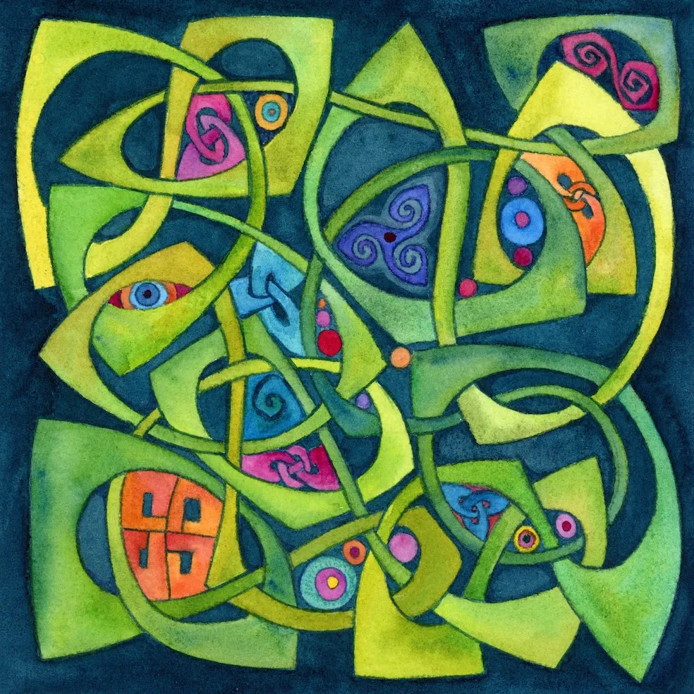 One of Nicola's interlace panels used for cushions and throws