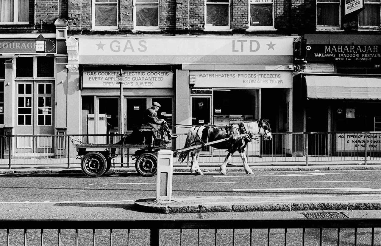 One of the last rag and bone men.  Hackney - early 1980s