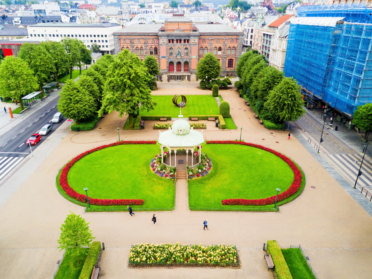 Kode Art Museum and Musikkpaviljongen music pavilion in Bergen city, Norway. Image licensed via Shutterstock