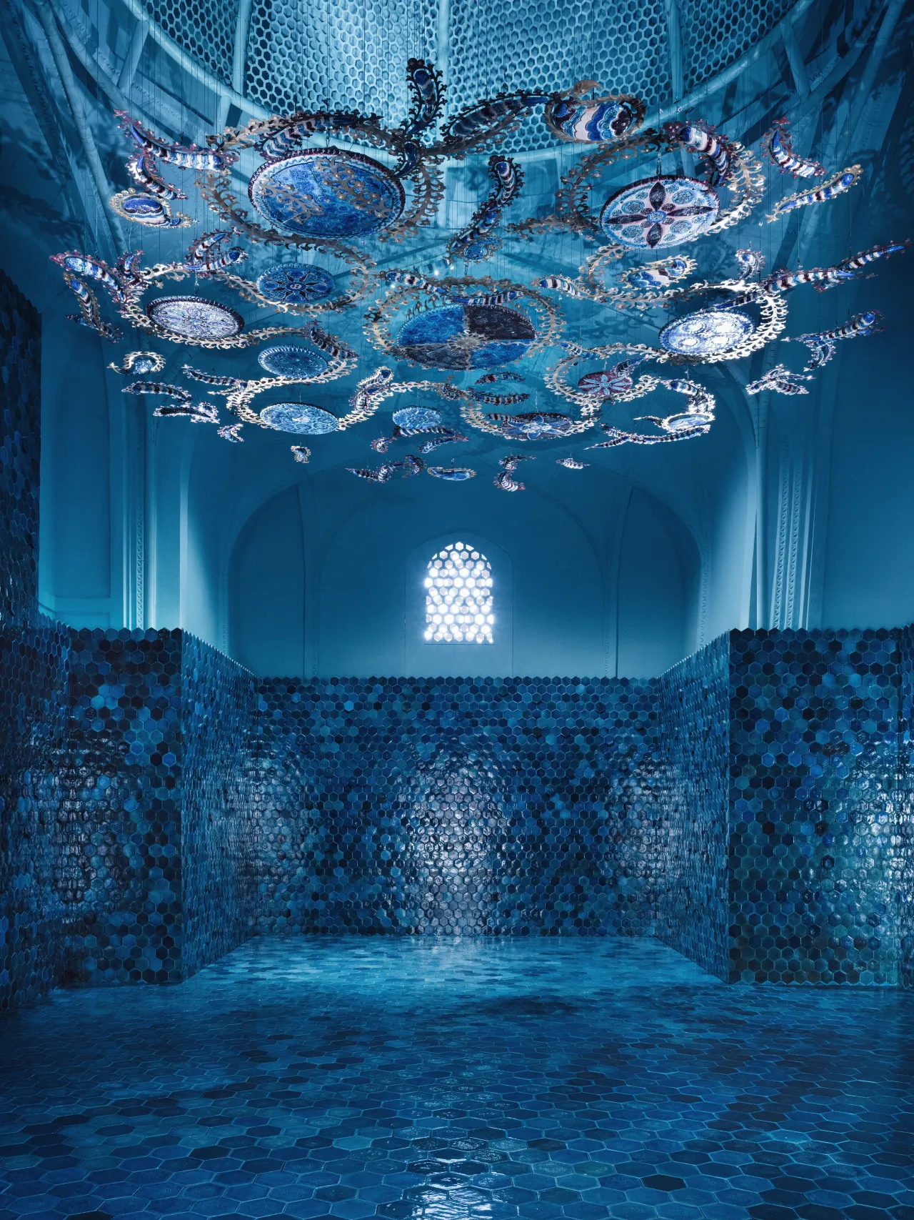 Blue Room, 2024–2025 by Abdulvahid Bukhoriy Uzbekistan in collaboration with Jurabek Siddikov Uzbekistan. Photo by Felix Odell courtesy of the Uzbekistan Art and Culture Development Foundation