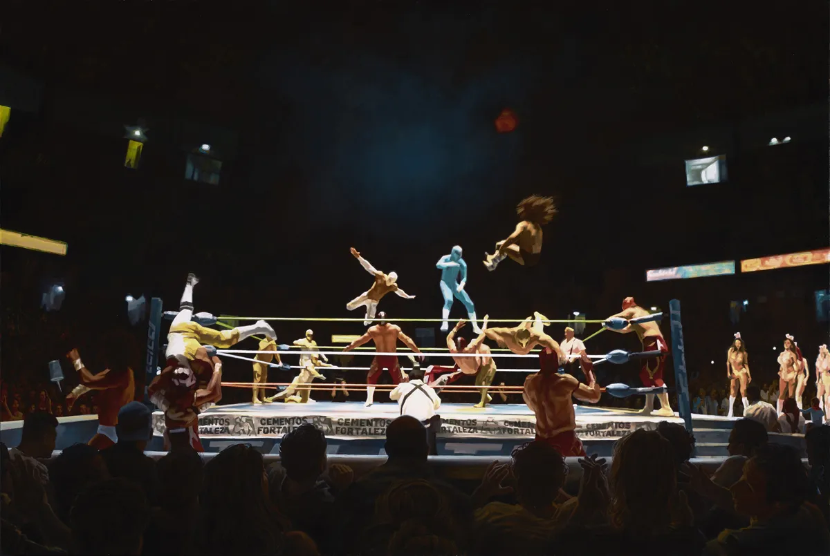 The Wrestlers - Oil on wood, 2015