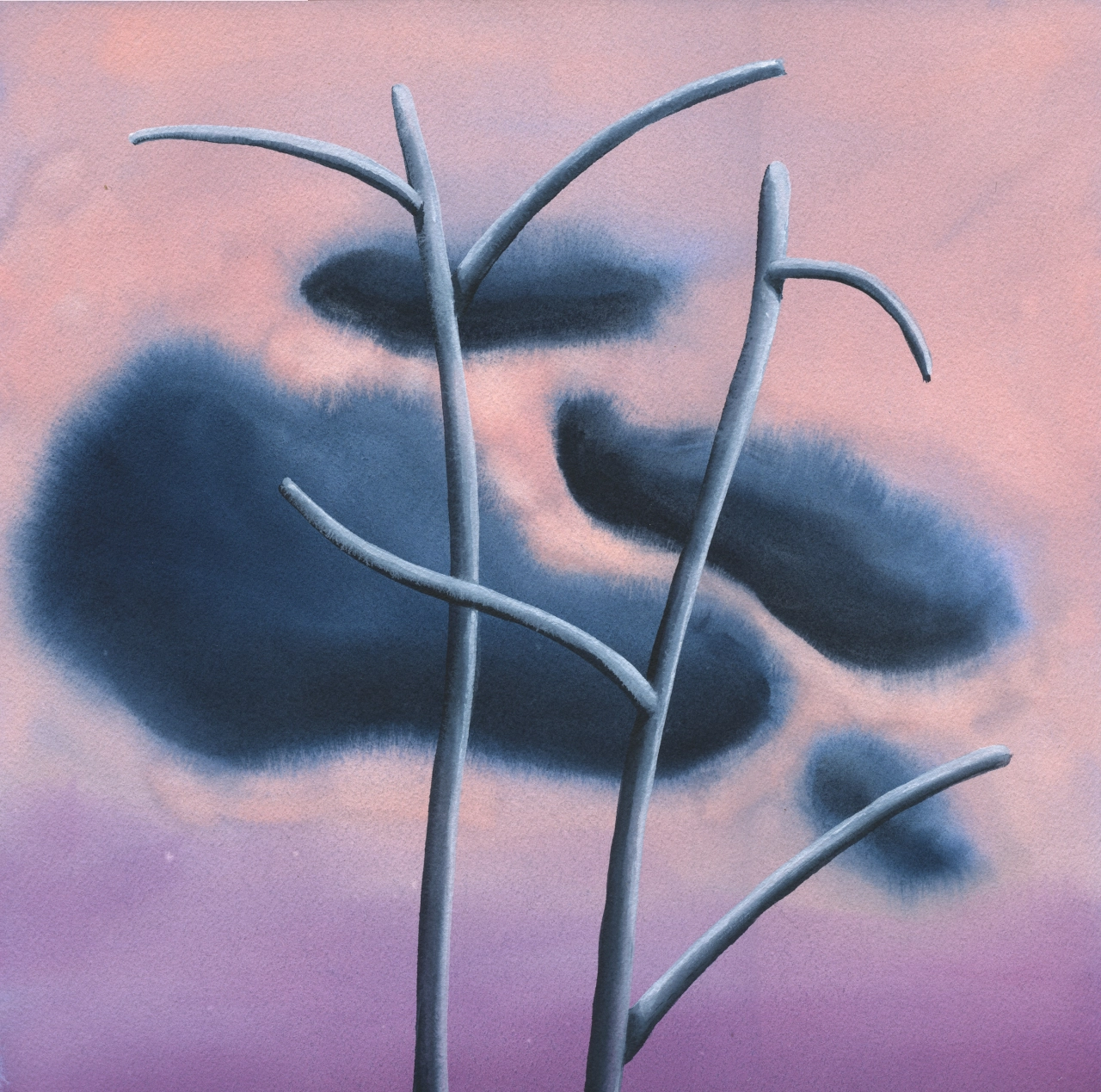 Trees, 2020. Watercolour on paper 30.5 x 30.5 cm / 12 x 12 in. All images: © Nicolas Party Courtesy the artist and Hauser & Wirth