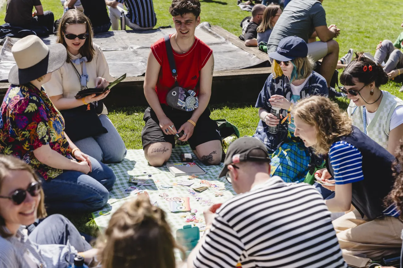 Hanging out on the green at Pictoplasma