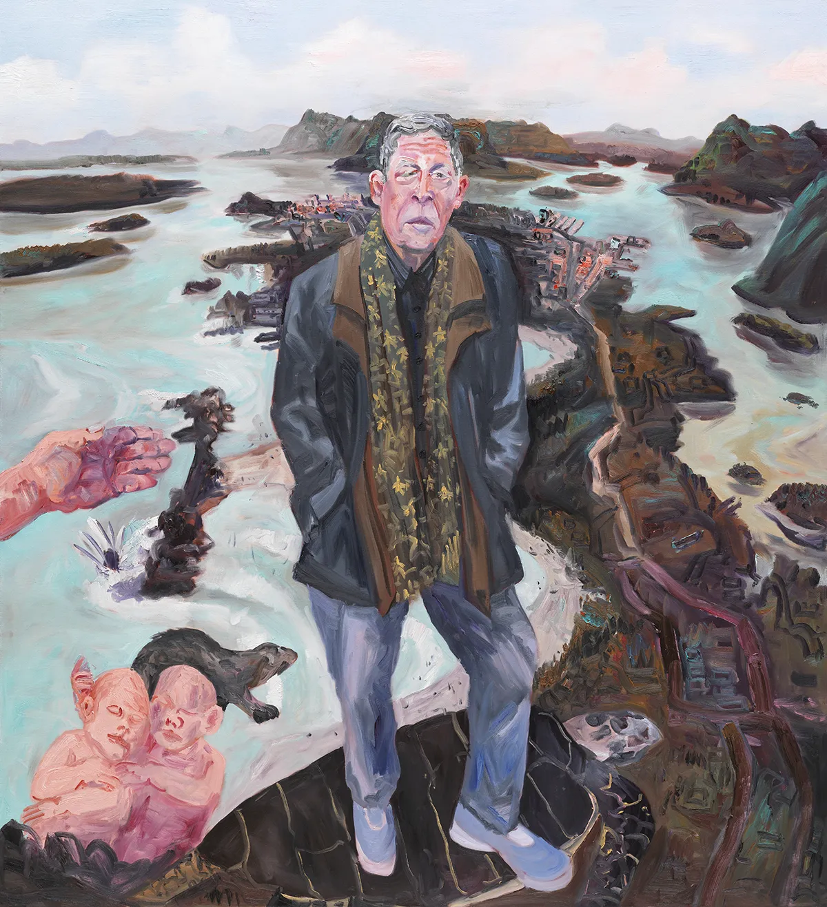 Thomas King, Chesterman Beach, Tofino, 2018, oil on linen, 66 x 60 in.
