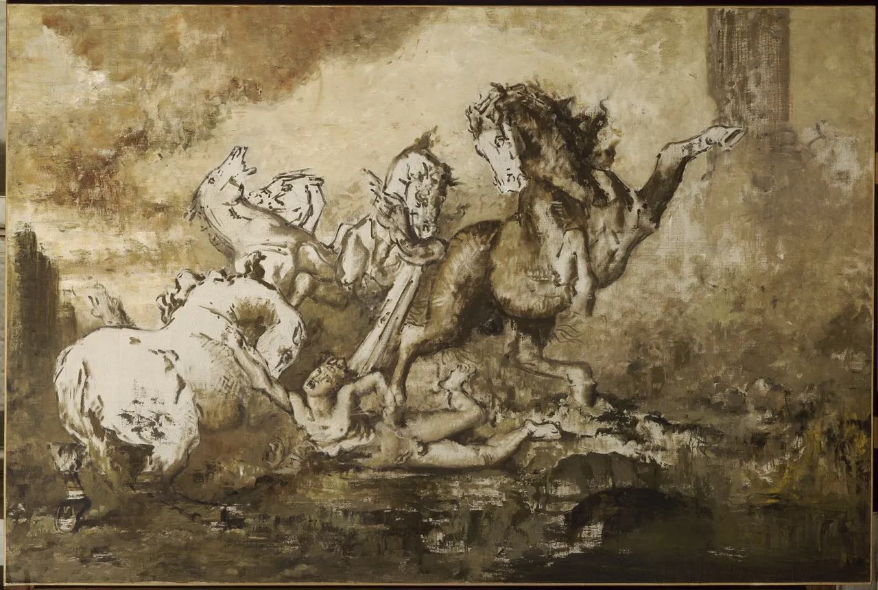 Gustave Moreau (1826–1898) Diomedes devoured by his Horses, date unknown Oil on canvas, 130 × 196 cm Musée national Gustave Moreau, Paris (Rouleau 38, no. 1)