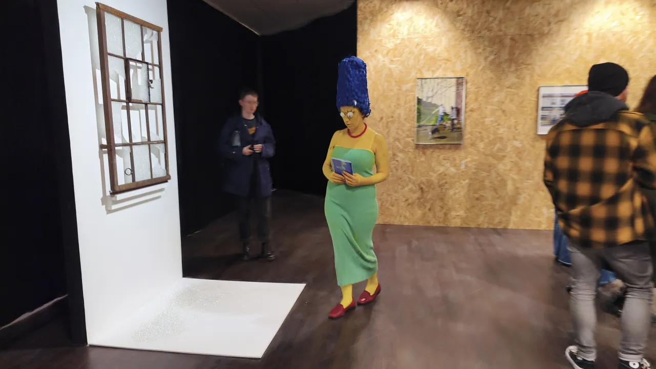An early appearance for Liberty Hodes' Marge 2.0, a live art performance and window installation not taking place in a shopping centre shopfront