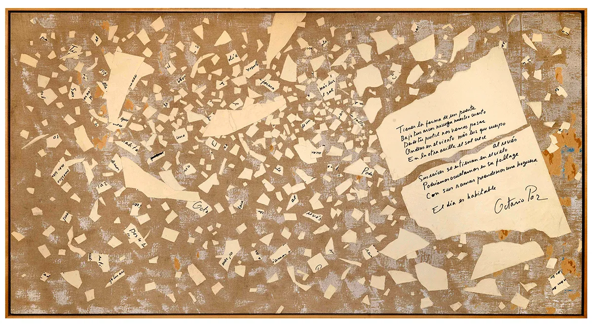 Robert Perkins, Octavio Paz, fragment from Towbridge Street, 1972 © Robert Perkins. Courtesy the Artist and Benjamin Spademan Rare Books. Photo by Louie Fasciolo