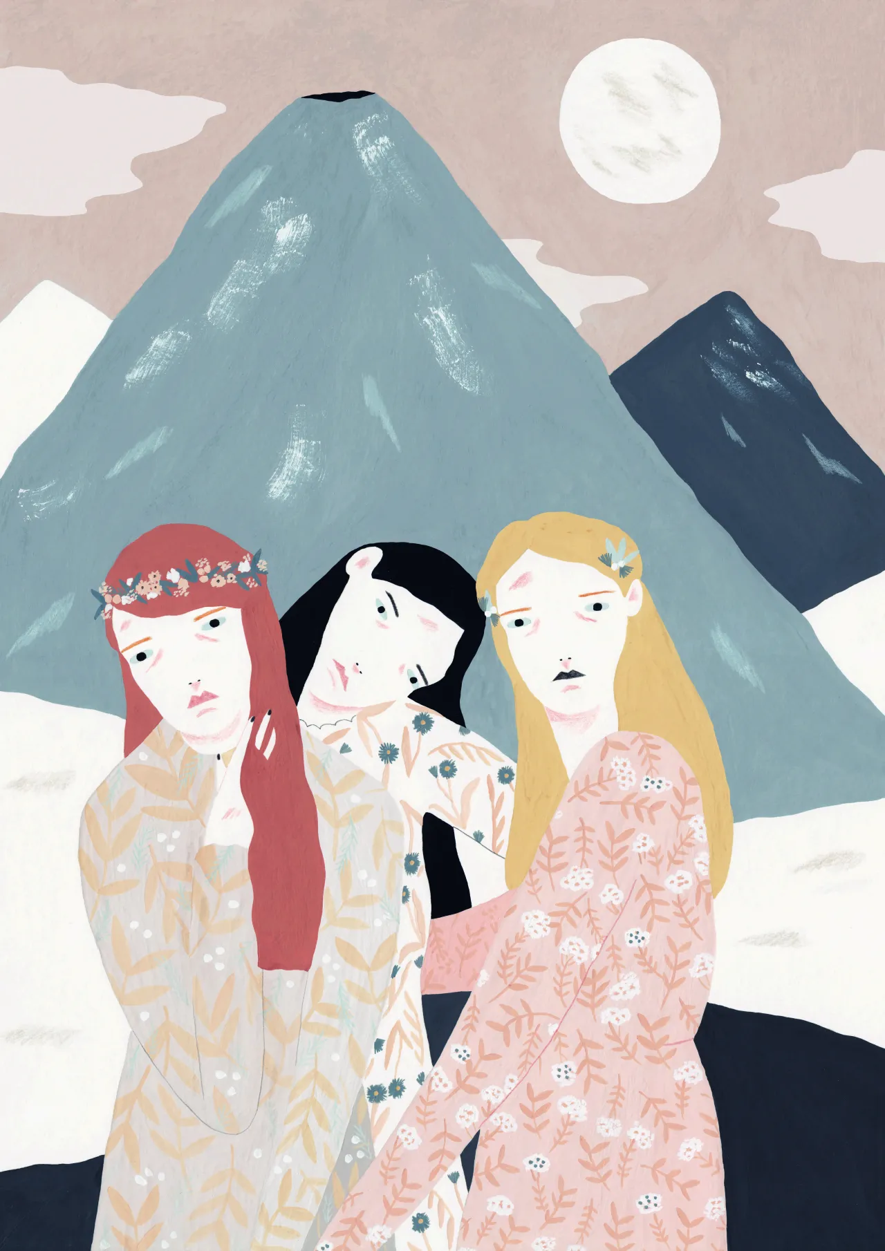 Genualdo's final image reinterprets Leyson's volcanic scene in a calmer, more uplifting way