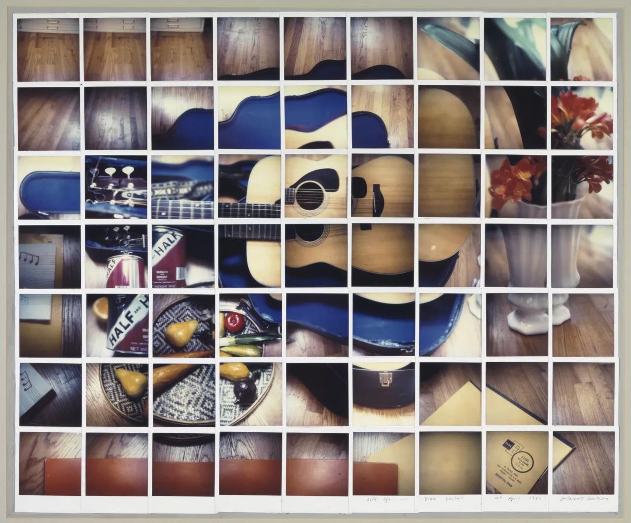 David Hockney "Still Life Blue Guitar 4th April 1982" Composite polaroid 24 1/2 x 30" © David Hockney Photo Credit: Richard Schmidt